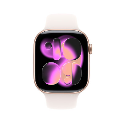 Apple Watch Series 11 GPS + Cellular 42mm Rose Gold Aluminium Case with Light Blush Sport Band - S/M