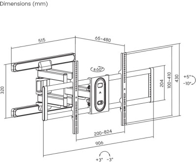 STELL SHO 5640 VÝSUVNÝ DRŽÁK TV 43''-100''