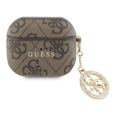Guess 4G Script PC/PU Charm Case AirPods 3 Brown