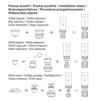 ALIGATOR přenosný kávovar PortaCaffé 3v1, Grey