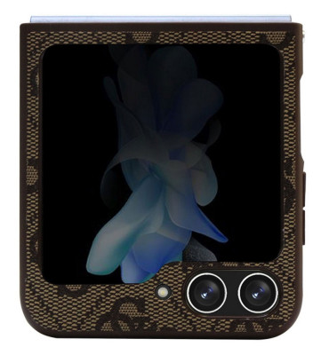 Guess Leather Triangle Case Galaxy Z Flip 5, Brown