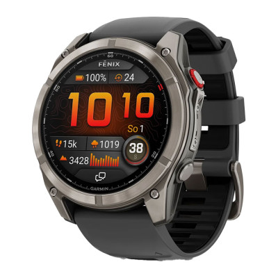 Garmin fenix 8 Pro 51mm, AMOLED, Sapphire,Titanium, Gray/Black Sport Band
