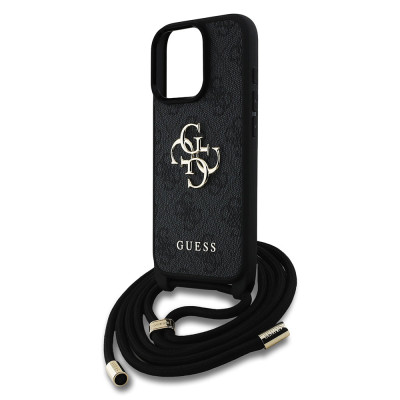Guess PU 4G Metal L. Crossbody iPhone 16 Pro,Black