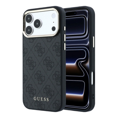 Guess 4G Gold Frame MagSafe iPhone 18 Pro Black