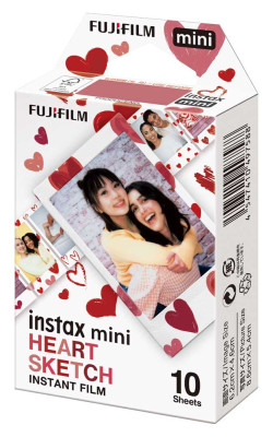 Fujifilm Instax mini Heart Sketch WW 10ks fotek