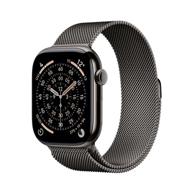 Apple Watch Series 11 GPS + Cellular 46mm Slate Titanium Case with Slate Milanese Loop - S/M