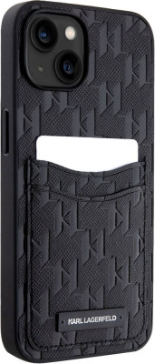 Karl Lagerfeld Monogram Card Slot iPhone 13, Black