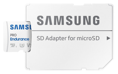 Samsung micro SDXC 128GB PRO Endurance + SD adapté
