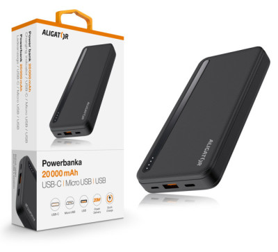 Aligator Powerbanka PBAL2050BK, 20 000mAh PD 20W