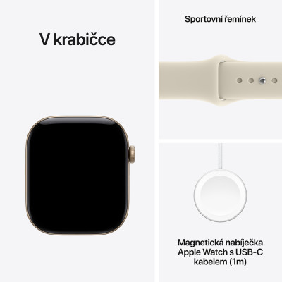 Apple Watch Series 12 Cellular 42mm Light Gold, Sand Sport Band, S/M