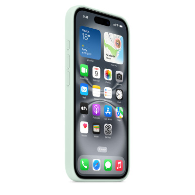 iPhone 16 Silicone Case MagSafe Aquamarine