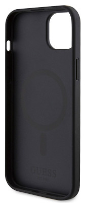 Guess Saffiano MagSafe kryt iPhone 15, Black