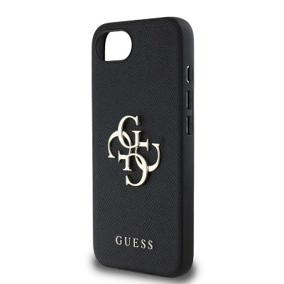 Guess PU Grained 4G Metal Logo iPhone 16e, Black