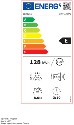 Parní sušička Samsung DV80TA020AE/LE