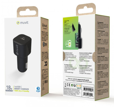 MUVIT For Change Car Charger PD 18W, Black