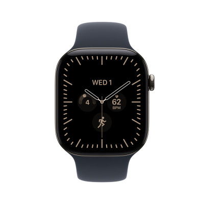 Apple Watch Series 12 Cellular 42mm Natural Titanium, Navy Blue Sport Band, M/L