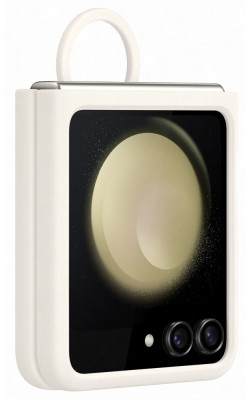Samsung Silicone Case with Ring Z Flip 5, Cream