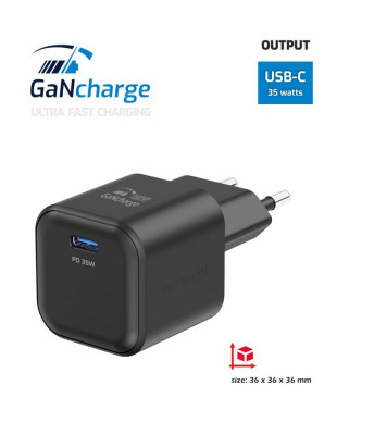 SWISSTEN GaN nabíječka USB-C 35W PD černá