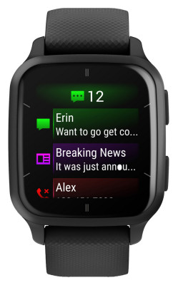 Garmin Venu SQ2, Music, Slate/Black Silicone Band