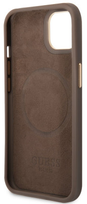 Guess PU 4G MagSafe Case iPhone 14 Plus, Brown