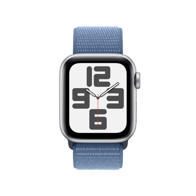 Apple Watch SE 44mm Silver, Blue Sport Loop