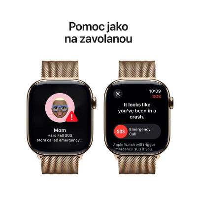 Apple Watch S10 Cell 42mm G.Titan, Gold Milane L.