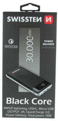 SWISSTEN Black Core Powerbank 30000 mAh
