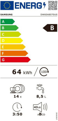 Vestavná myčka Samsung DW60A8070US/EO