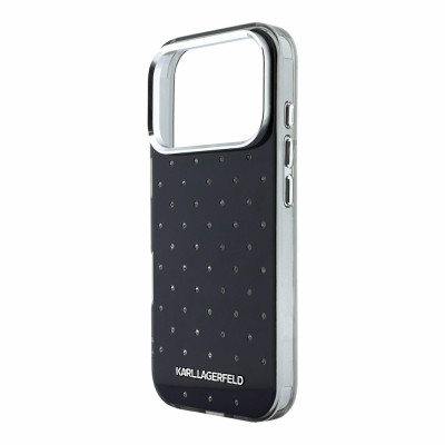 Karl Lagerfeld Rhinestones iPhone 18 Pro,Black