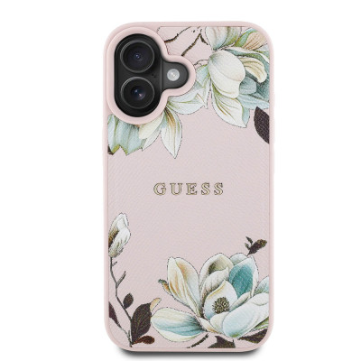 Guess PU Grained Magnolia MagSafe iPhone 16, Pink