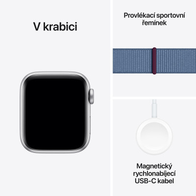Apple Watch SE 40mm Silver, Blue Sport Loop