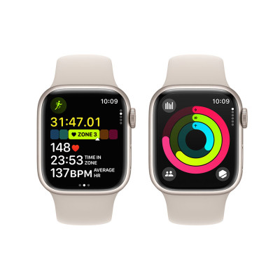 Apple Watch S9 Cell 45mm Starlight Alu,Star SB,M/L