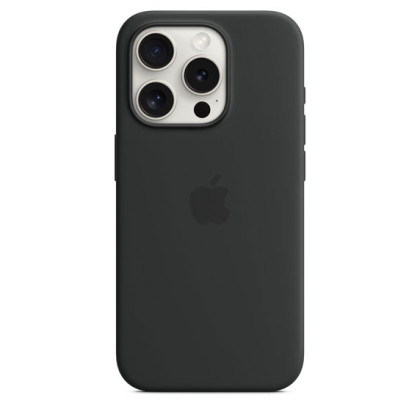 iPhone 15 Pro Silicone Case MagSafe Black