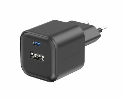 SWISSTEN GaN 20W PD Nabíječka USB-C/USB-A Černá