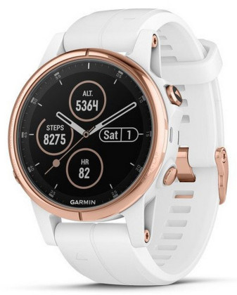 Garmin fenix5S Plus Sapphire Rose Gold, White Band