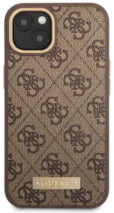 Guess PU 4G MagSafe Case iPhone 14 Plus, Brown