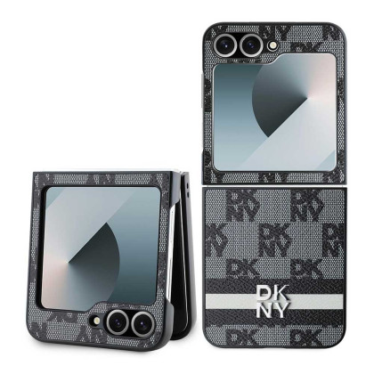 DKNY Checkered Pattern and Stripe Z Flip6, Black