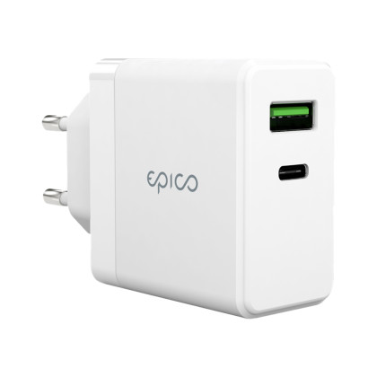 Epico GaN 65W Nabíječka USB-C+A+USB-C kabel Bílá