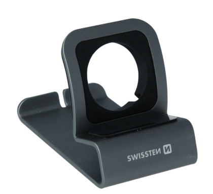 SWISSTEN hliníkový stojánek pro Apple Watch, šedý