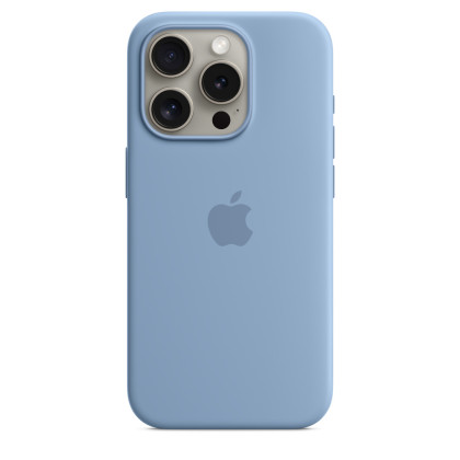iPhone 15 Pro Silicone Case MagSafe Winter Blue