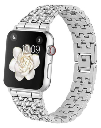 Worryfree Diamond Blocks Apple 42/44/45mm, Silver