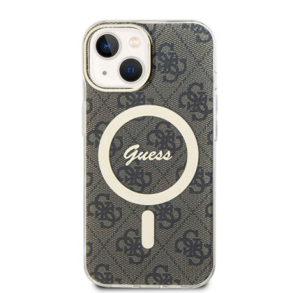 Guess IML 4G MagSafe zadní kryt iPhone 15, Brown