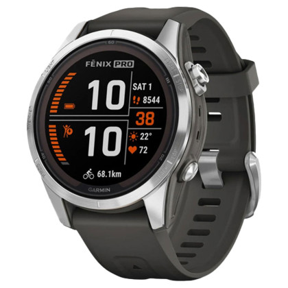 Garmin fenix 7S Pro Solar, Silver/Black Band