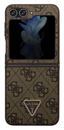 Guess Leather Triangle Case Galaxy Z Flip 5, Brown