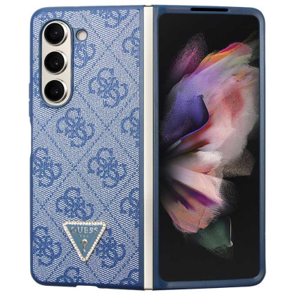 Guess Leather Triangle Case Galaxy Z Fold 5, Blue