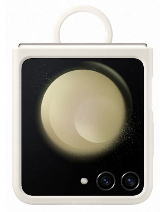 Samsung Silicone Case with Ring Z Flip 5, Cream