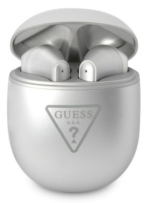 Guess True Wireless Triangle Logo Stereo, Silver