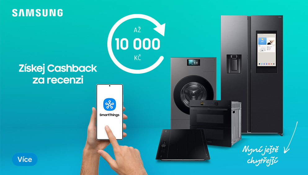 Cashback za recenzi Samsung spotřebiče banner HP slider