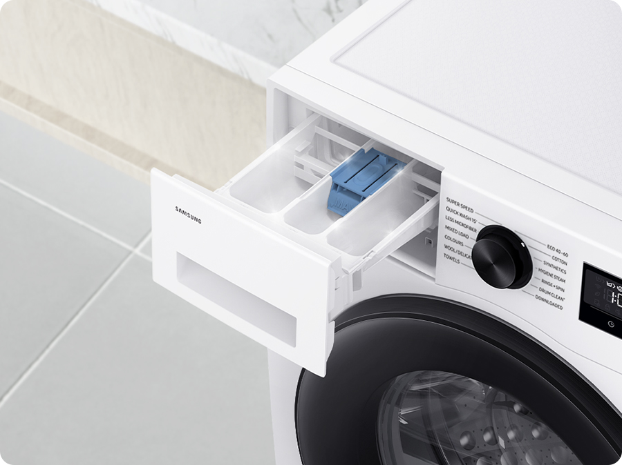 Úzká Pračka Samsung WW90DG5G34ABL čistá zásuvka