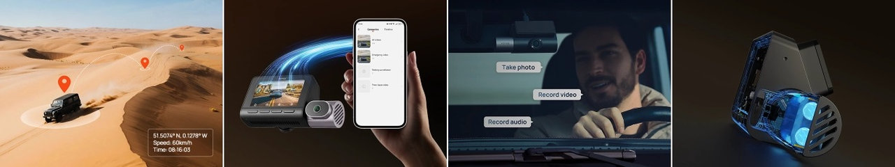Set přední a zadní autokamery 70mai Cam 4K T800 HDR + RC24 + 256GB karta